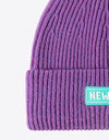 NEWYORK Patch Rib-Knit Cuffed Beanie