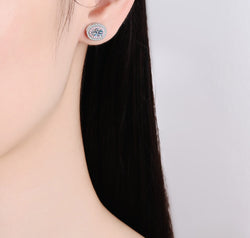 Platinum-Plated Moissanite Stud Earrings