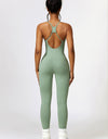 Open Back Spaghetti Strap Sports Jumpsuit