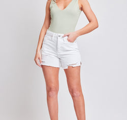 YMI Jeanswear Distressed Frayed Hem Denim Shorts