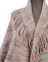 Fringe Detail Printed Poncho