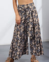 Printed Tie-Front Culottes