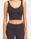 Deep V-Neck Crop Sports Bra