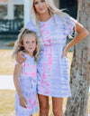 Women Tie-Dye Belted T-Shirt Dress