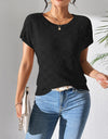 Round Neck Short Sleeve Knit Top