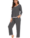 V-Neck Top and Pants Lounge Set