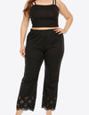 Plus Size Openwork Elastic Waist Pants