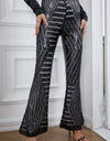 Double Take Sequin High Waist Flared Pants