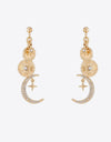 Rhinestone Moon Dangle Earrings