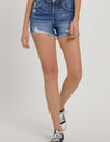 RISEN Mid-Rise Distressed Denim Shorts