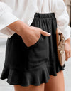 Full Size Ruffled Elastic Waist Shorts