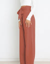 Tie Front Paperbag Wide Leg Pants