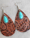 Artificial Turquoise Teardrop Earrings