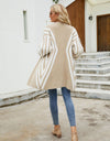 Woven Right Two-Tone Open Front Fuzzy Longline Cardigan