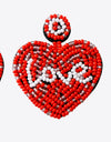 LOVE Beaded Heart Earrings