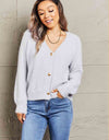 Fuzzy Long Sleeve Button Down Cardigan