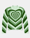 Heart Mock Neck Long Sleeve Sweater