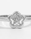 925 Sterling Silver Zircon Flower Ring