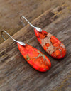 Handmade Teardrop Shape Natural Stone Dangle Earrings