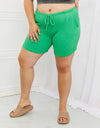 Blumin Apparel Too Good Full Size Ribbed Shorts in Green