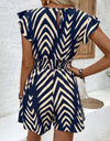 Printed Surplice Cap Sleeve Romper