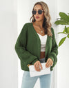 Open Front Ribbed Trim Cardigan