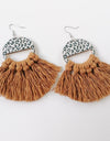 Tassel Detail Leopard Drop Earrings