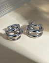 Stainless Steel Layered Cuff Earrings