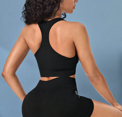 Cropped Sports Tank and Shorts Set