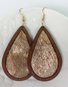 Teardrop Shape Wooden Dangle Earrings