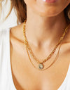 Adored Coin Pendant Triple-Layered Chain Necklace