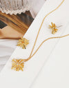 Starburst Gold-Plated Earrings and Necklace Set