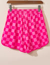 Drawstring Checkered Shorts with Pockets