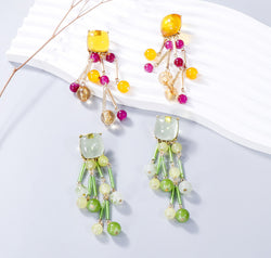 Acrylic Bead Dangle Earrings