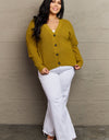 Zenana Kiss Me Tonight Full Size Button Down Cardigan in Chartreuse