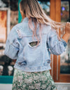 Distressed Drop Shoulder Denim Jacket