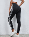 High Waist Striped Cropped Leggings