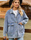 Collared Neck Button Up Denim Jacket