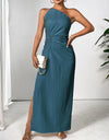 Slit One Shoulder Sleeveless Maxi Dress