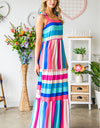 Striped Sleeveless Maxi Dress