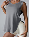 Slit Round Neck Active Tank