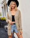 Cable-Knit Long Sleeve Cardigan