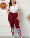 Plus Size Geometric Print High Waist Leggings