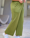 Plus Size Drawstring Straight Pants with Pockets