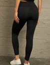 Double Take Wide Waistband Distressed Slim Fit Leggings