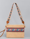 Geometric Straw Weave Crossbody Bag