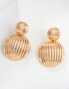 Zinc Alloy Ribbed Earrings