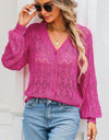 Openwork V-Neck Cardigan