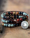 Handmade Triple Layer Beaded Agate Bracelet