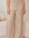 Plus Size Smocked Waist Wide Leg Pants